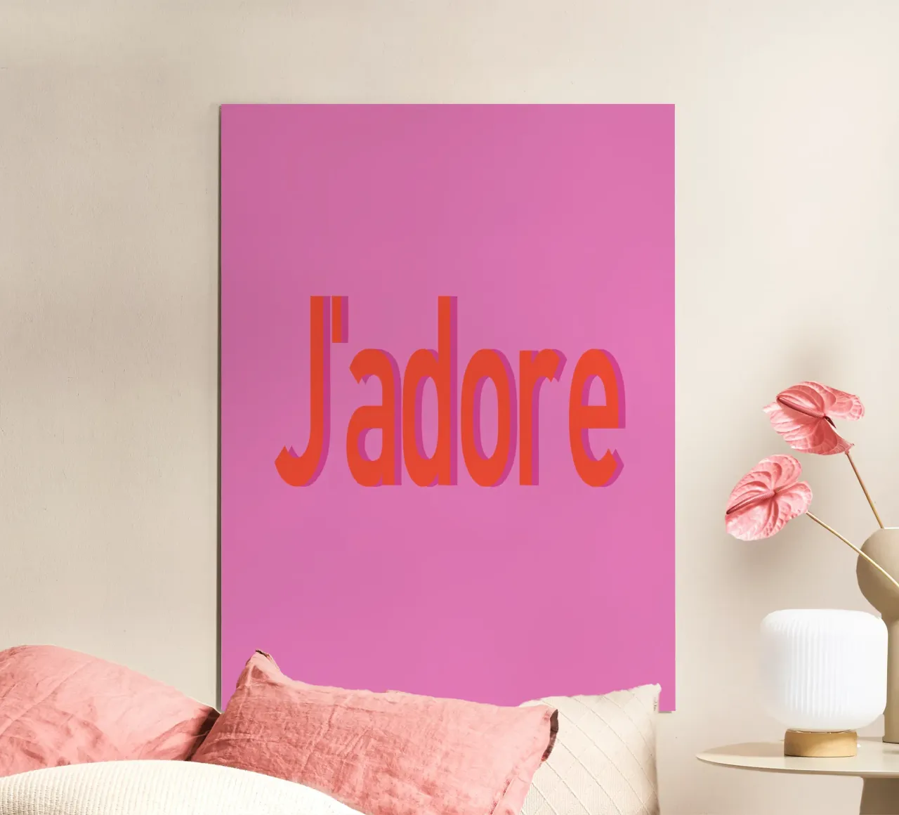 "j' adore" Citazione romantica poster con telaio in alluminio da Carinaprint