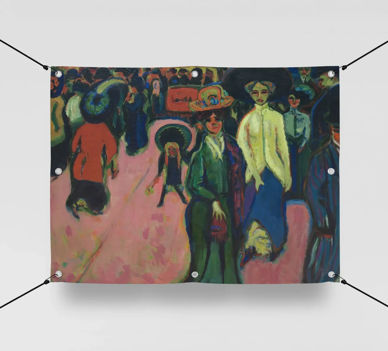 Ernst Ludwig Kirchner - Via, Dresda telo in pvc da Timeless Artworks