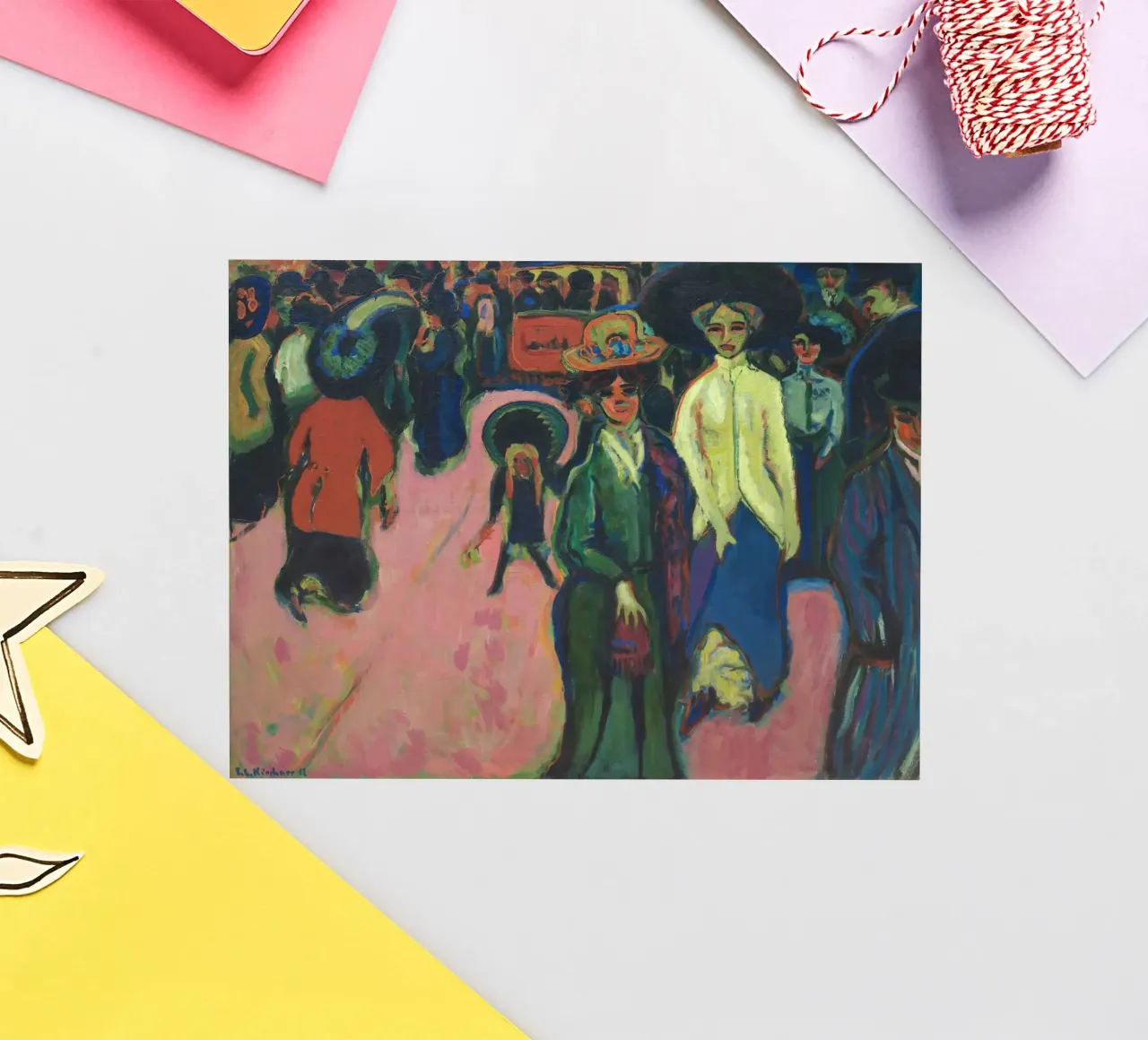 Ernst Ludwig Kirchner - Via, Dresda adesivo da Timeless Artworks