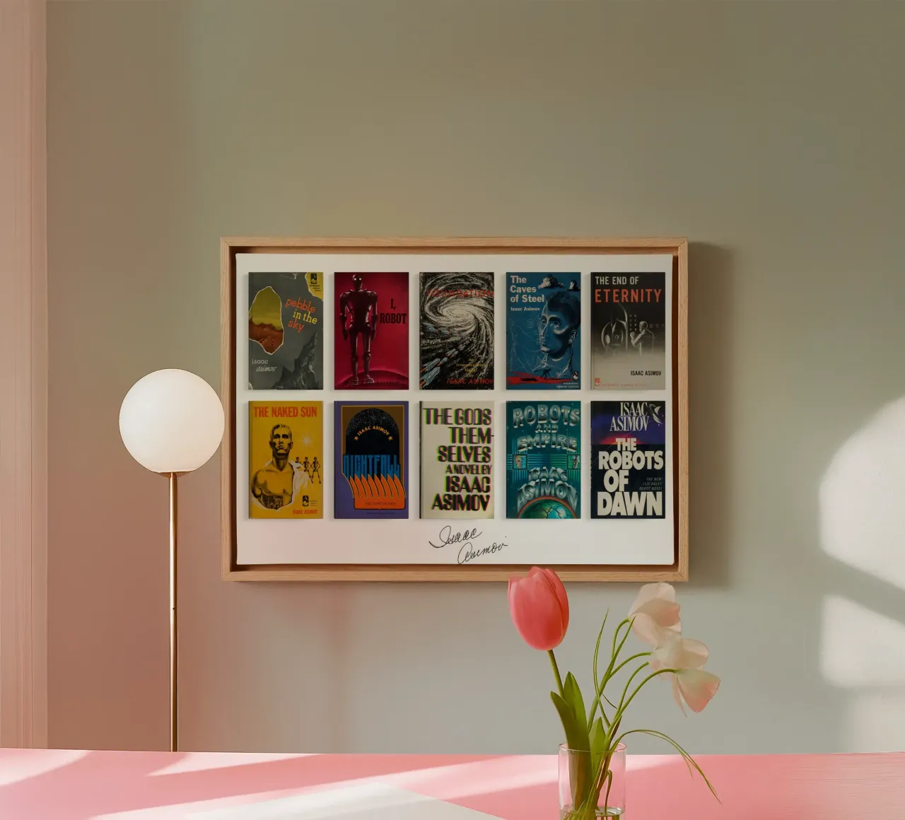Isaac Asimov - Collected First Editions - Science Fiction canvas with Floater frame by MissLiterarty