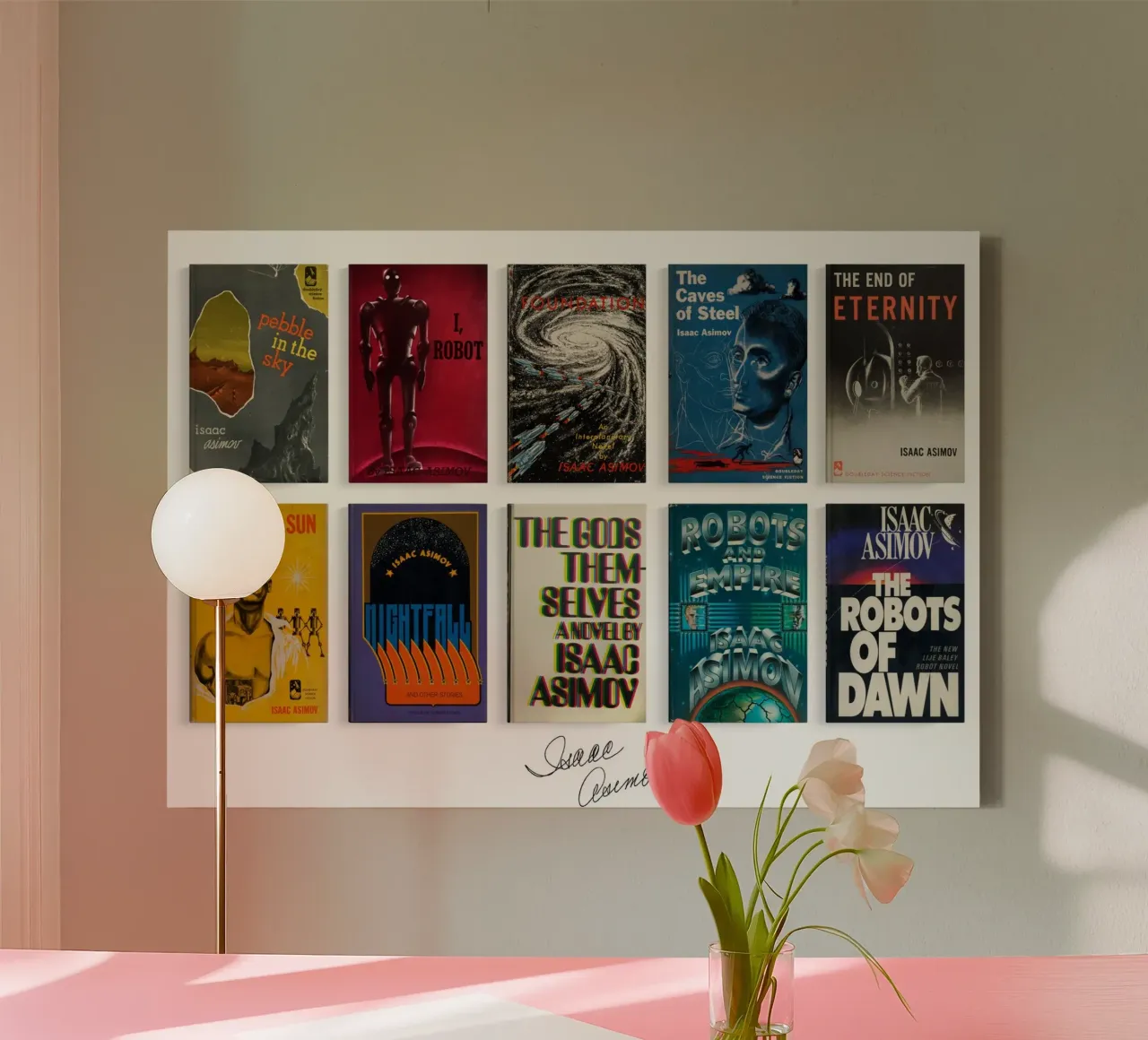 Isaac Asimov - Collected First Editions - Science Fiction canvas with Floater frame by MissLiterarty
