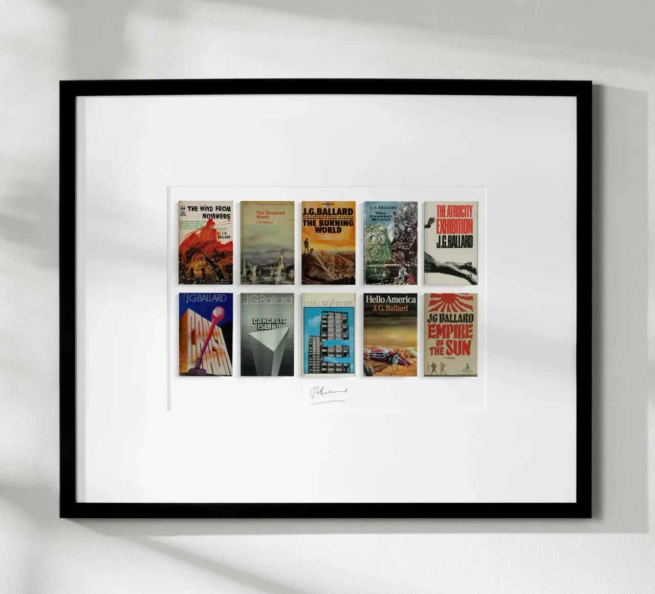 JG Ballard - Collected First Editions - Literary Gift poster con telaio in alluminio da MissLiterarty