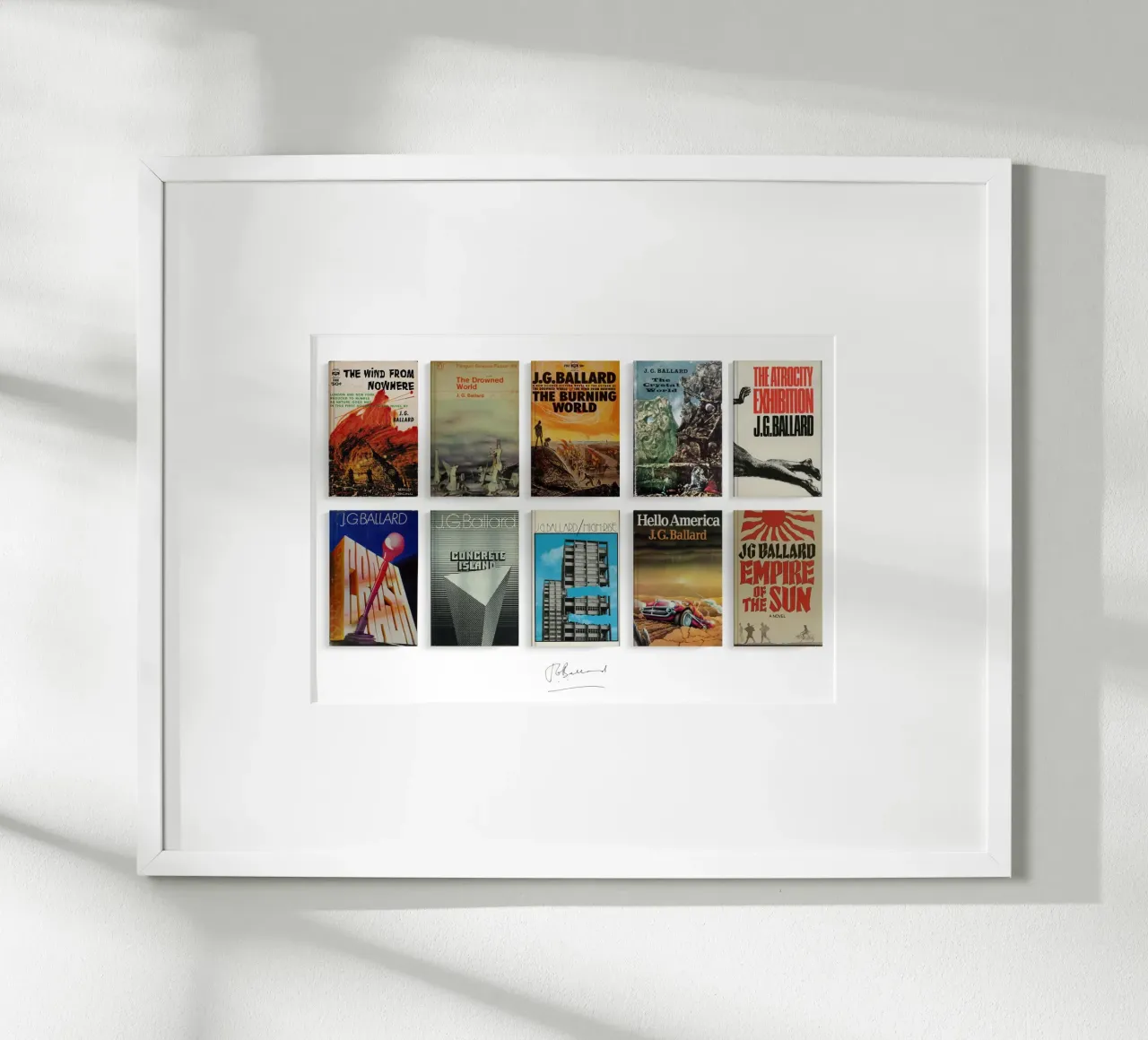 JG Ballard - Collected First Editions - Literary Gift poster con telaio in alluminio da MissLiterarty