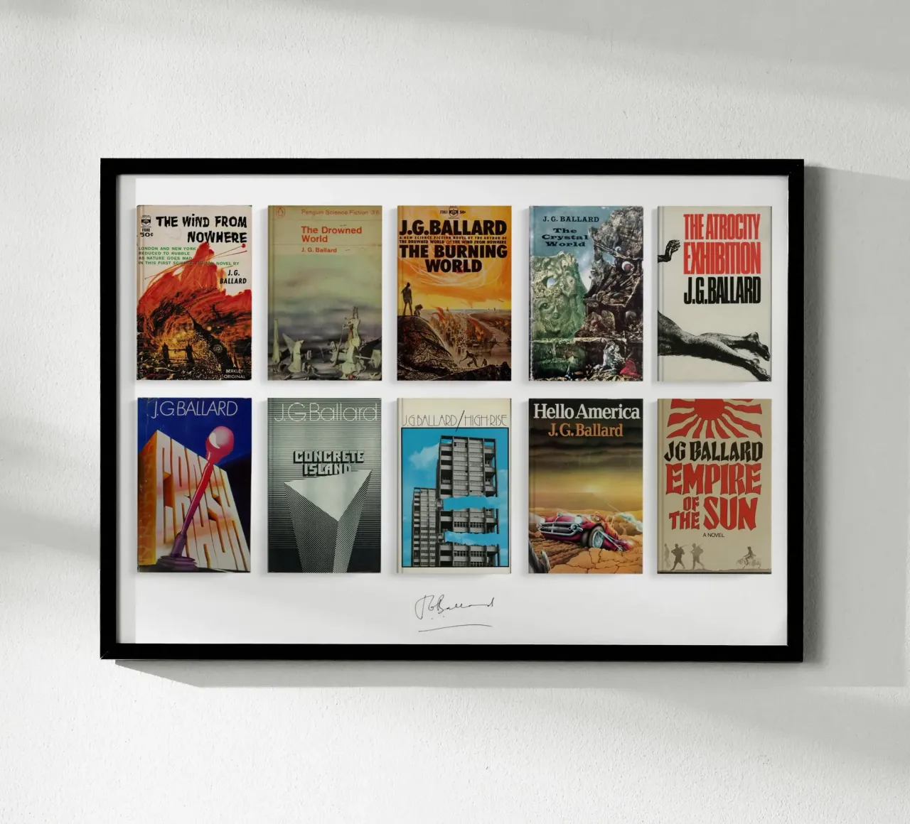 JG Ballard - Collected First Editions - Literary Gift poster con telaio in alluminio da MissLiterarty