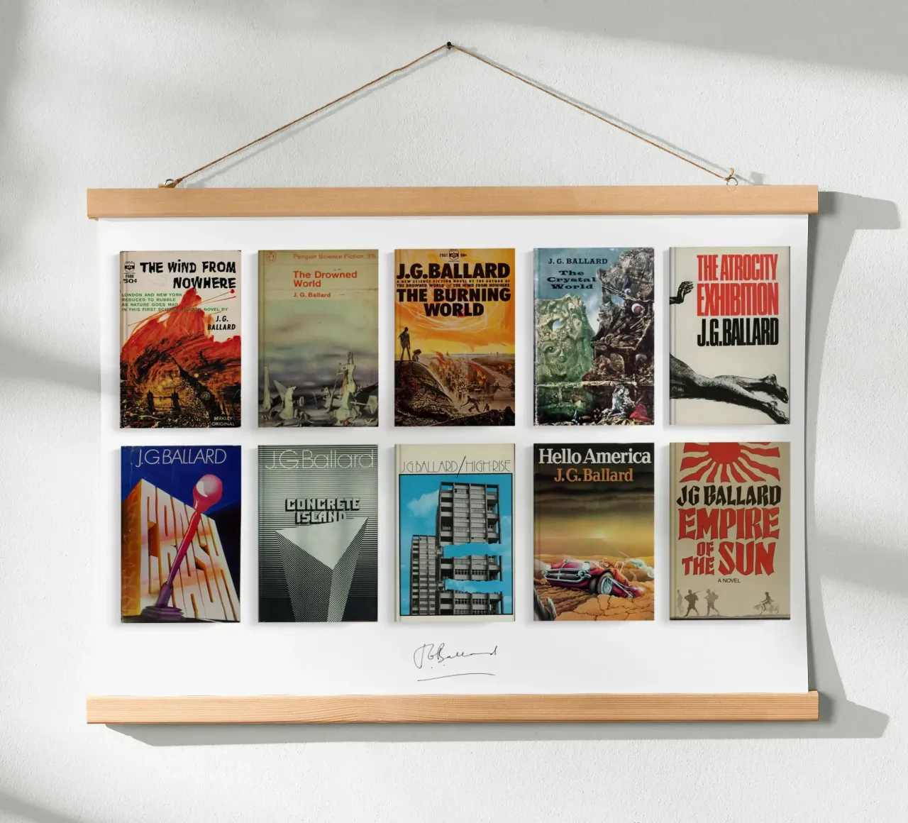 JG Ballard - Collected First Editions - Literary Gift poster con telaio in alluminio da MissLiterarty