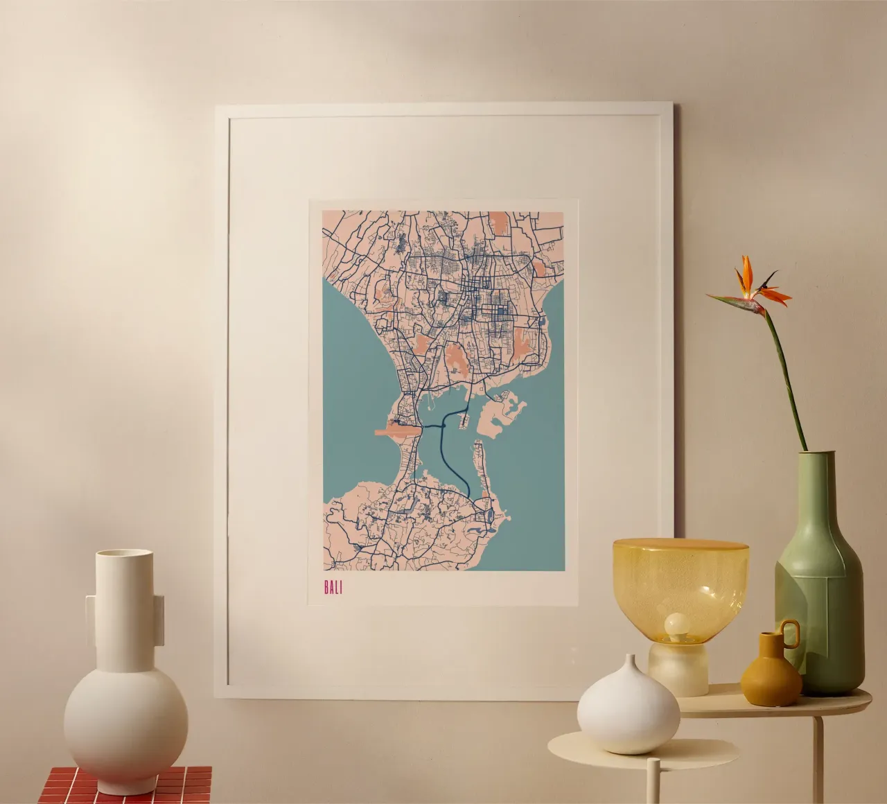 Bali: l'isola degli dei poster con telaio in alluminio da MOOODZART
