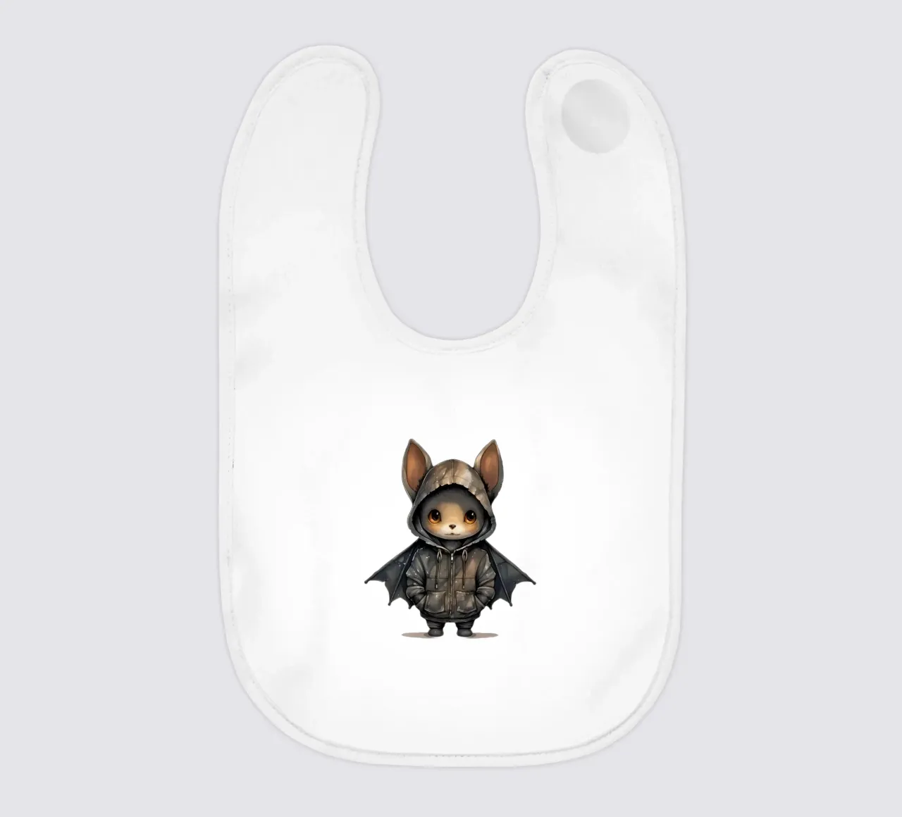 Pipistrello acquerellato con cappuccio bavaglino da Animal Portraits