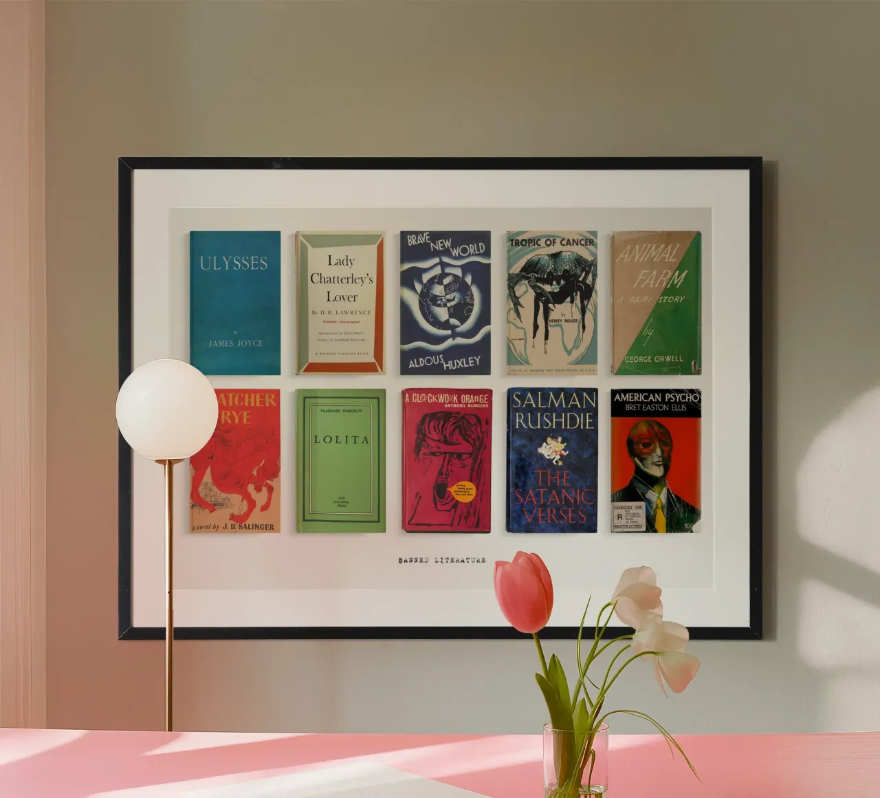 I più grandi libri proibiti - Regalo letterario - Copertina del libro poster con telaio in alluminio da MissLiterarty