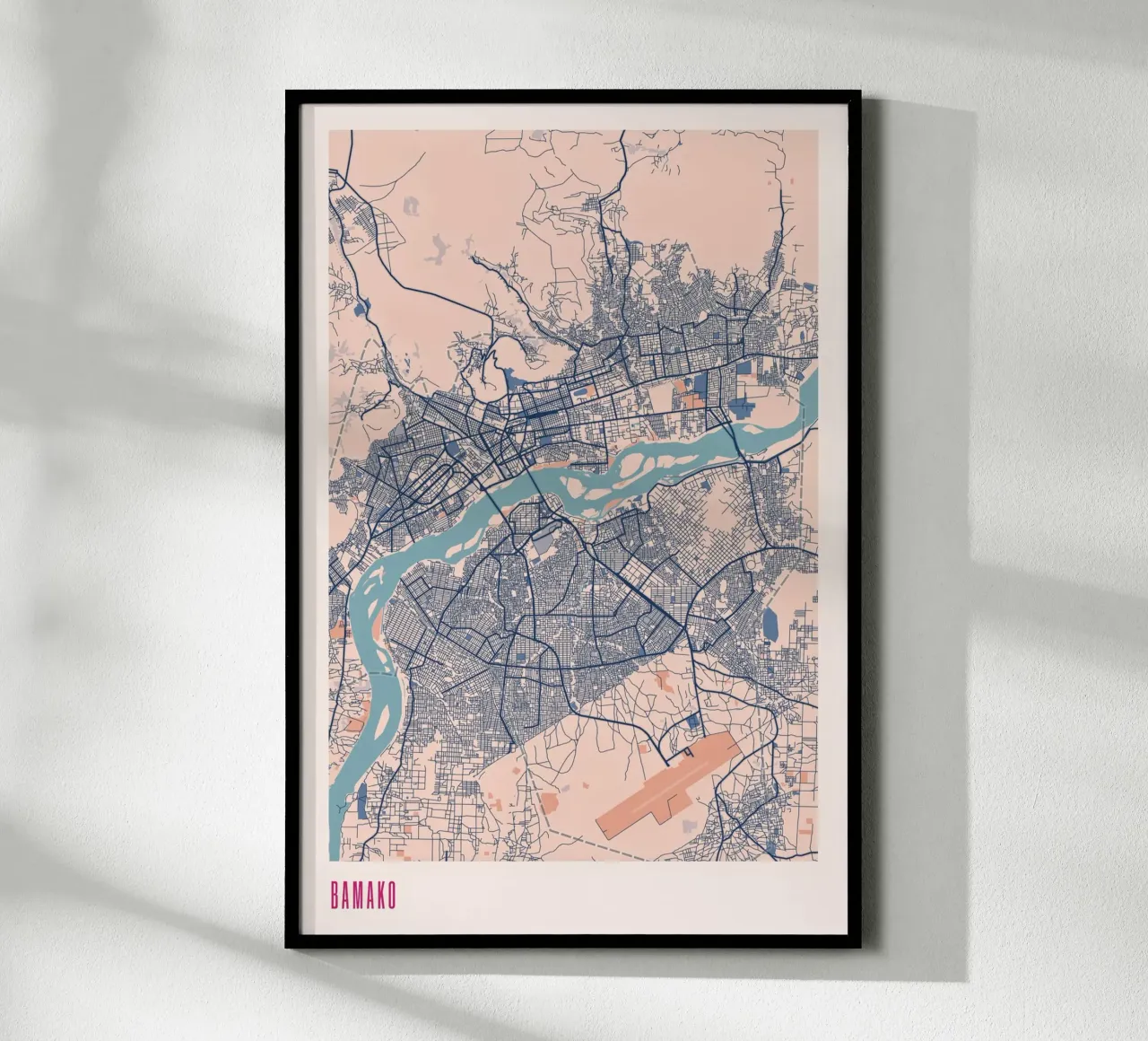 Bamako, Malis Herz poster con telaio in legno da MOOODZART