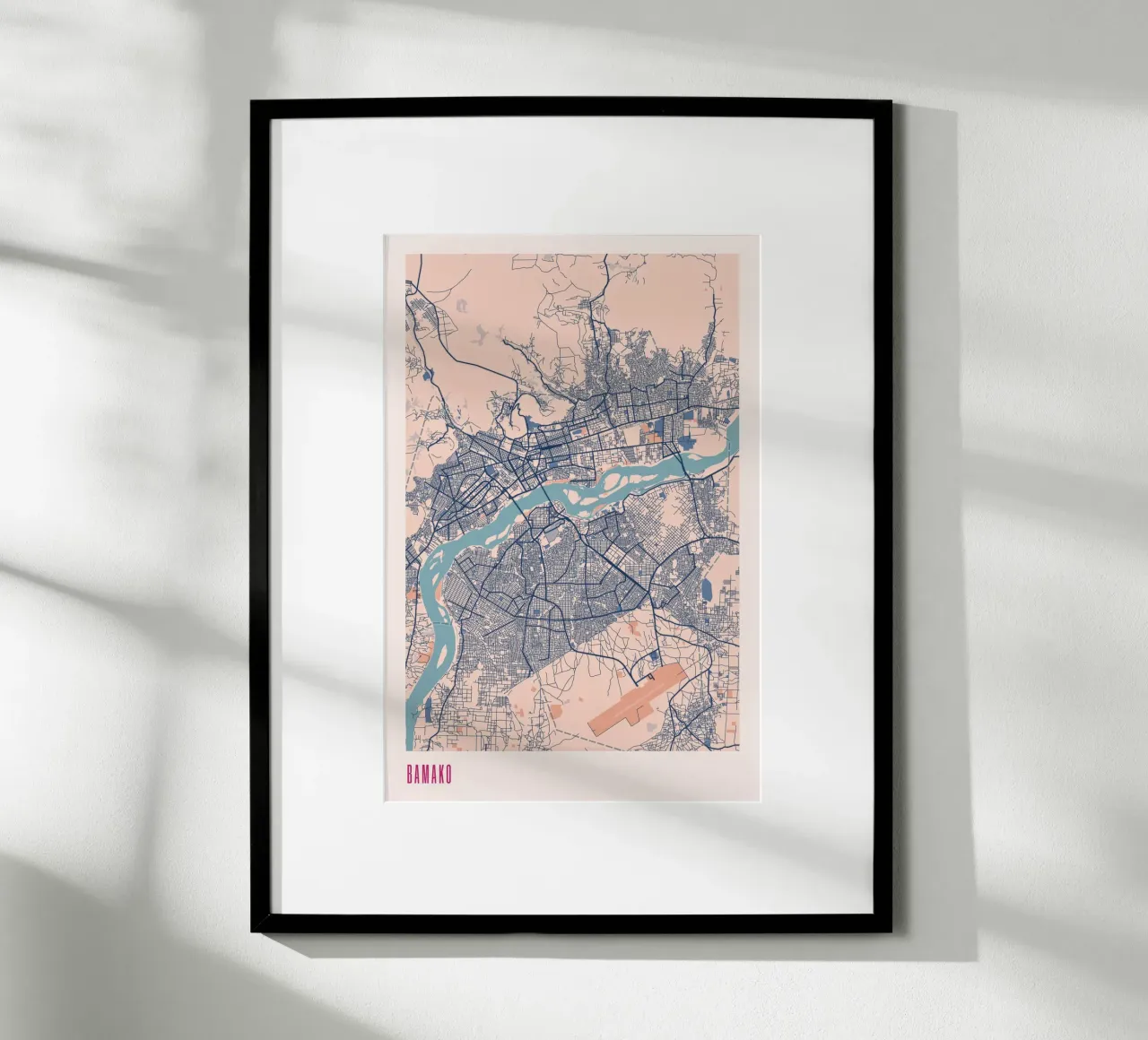 Bamako, Malis Herz poster con telaio in legno da MOOODZART