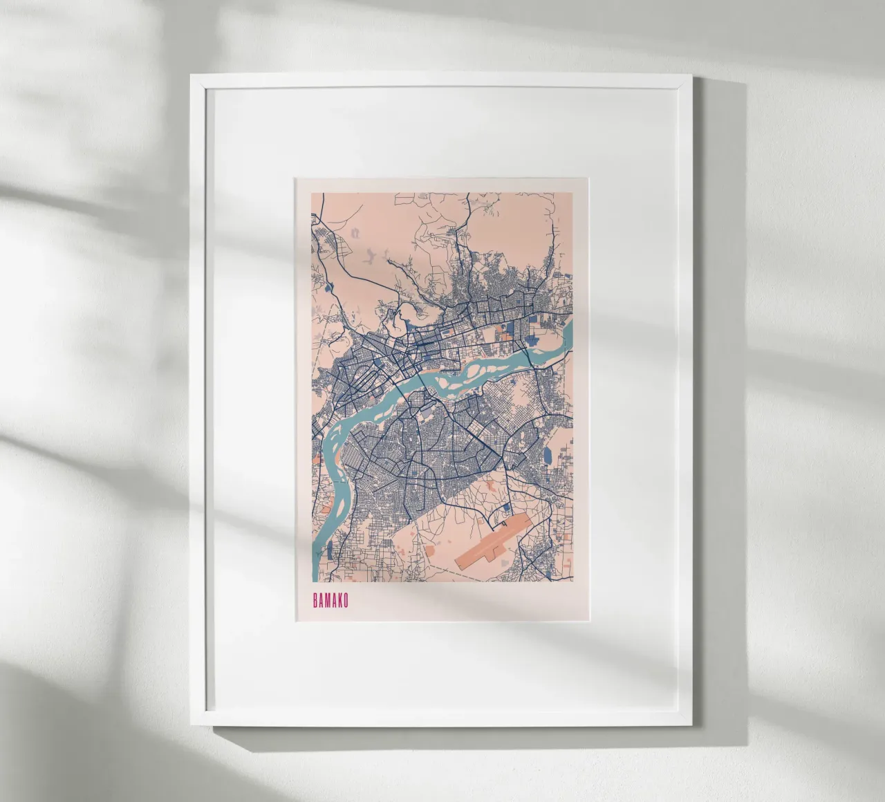 Bamako, Malis Herz poster con telaio in legno da MOOODZART