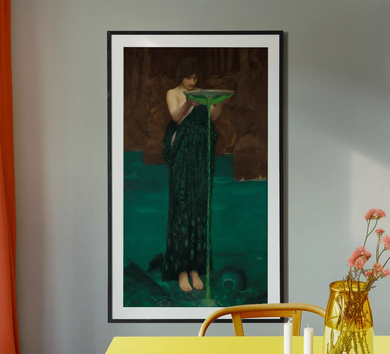 John William Waterhouse - Circe Invidiosa poster con telaio in plastica da Timeless Artworks