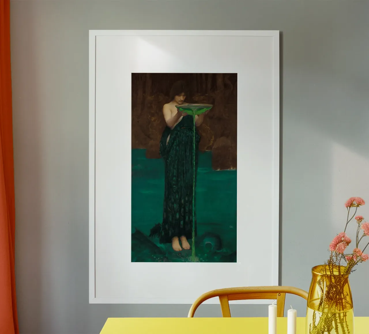 John William Waterhouse - Circe Invidiosa poster con telaio in plastica da Timeless Artworks