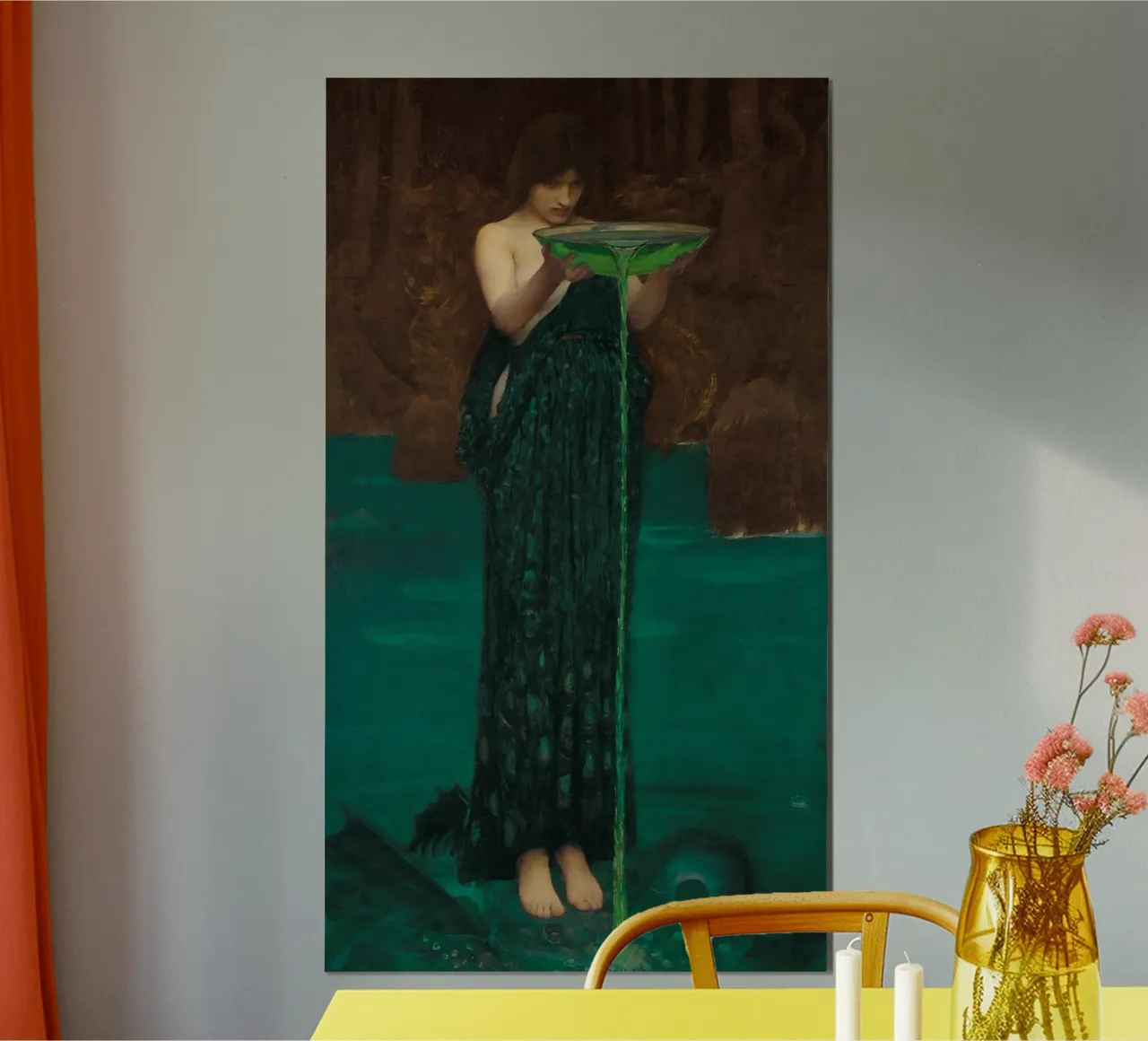 John William Waterhouse - Circe Invidiosa poster con telaio in plastica da Timeless Artworks