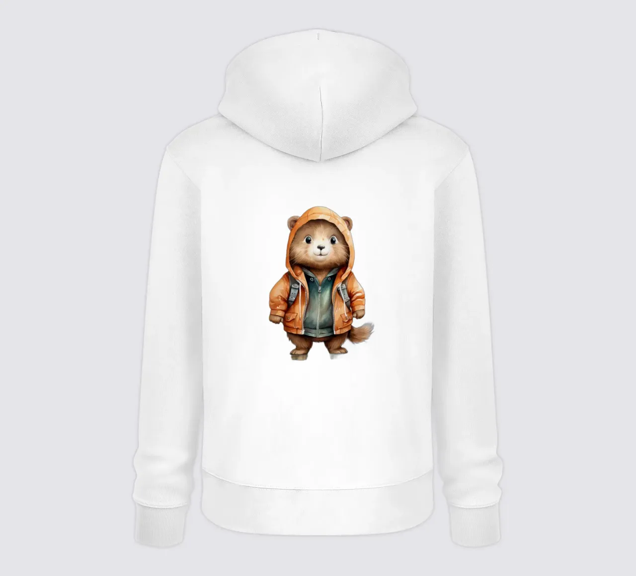 Acquerello Cartoon Beaver in felpa con cappuccio felpa con cappuccio da Animal Portraits