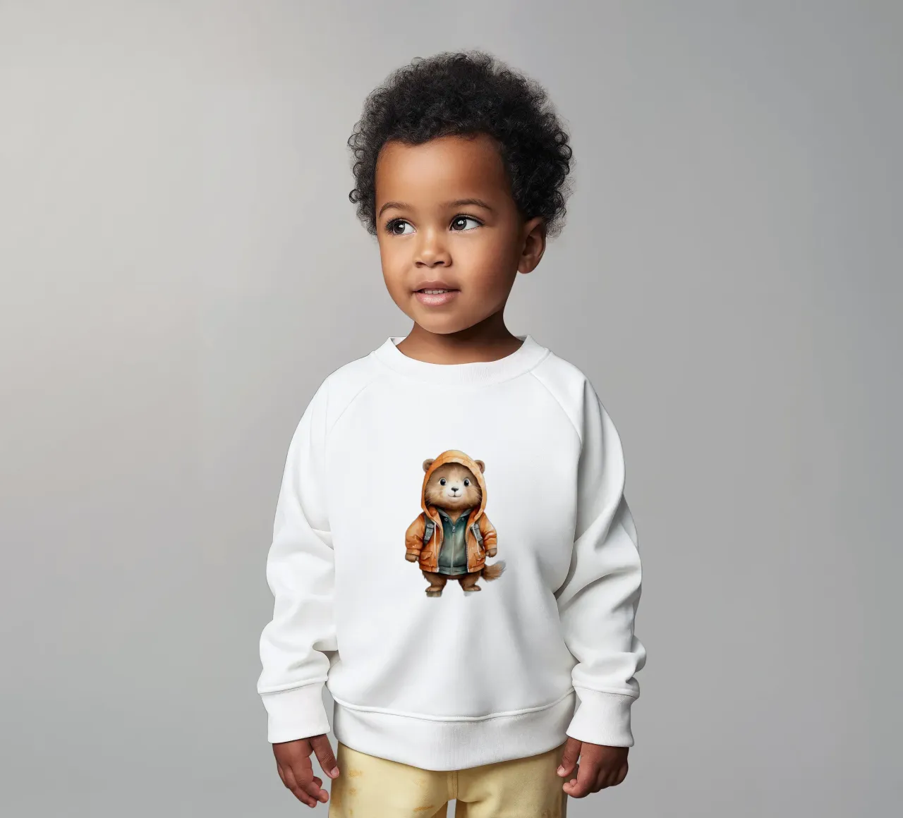 Acquerello Cartoon Beaver in felpa con cappuccio felpa neonato da Animal Portraits