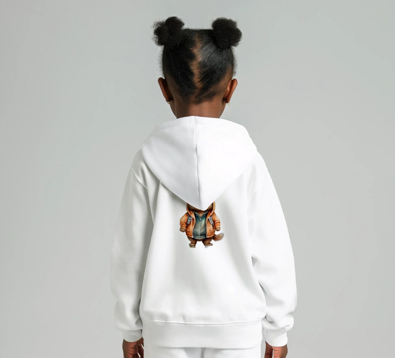 Dibujos animados de acuarelas de un castor con capucha sudadera con capucha para niño de Animal Portraits