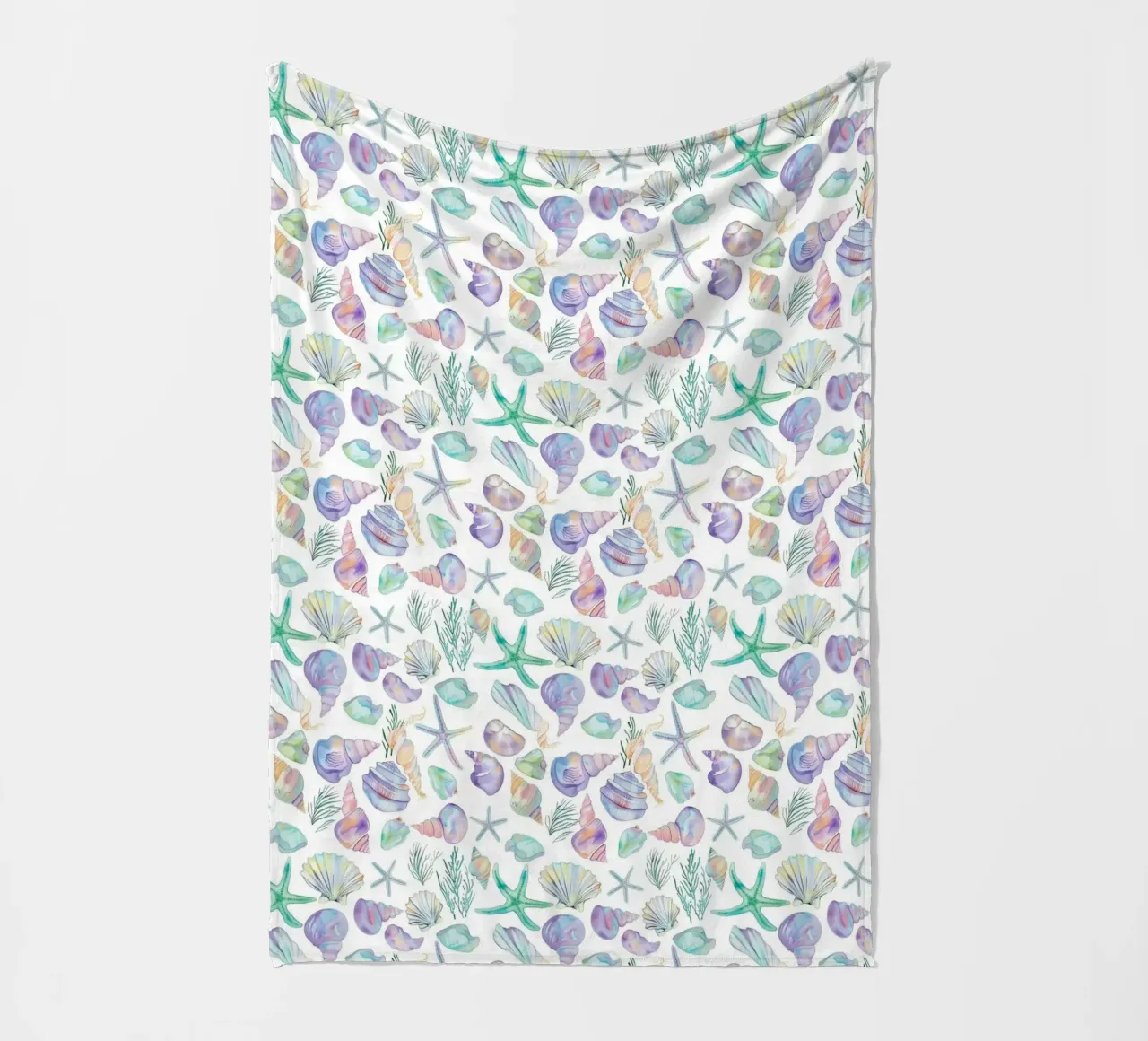 Conchiglie di mare blu Stelle Marine Boho Spiaggia Tropicale Oceano coperta in pile da Gentle Echoes Art
