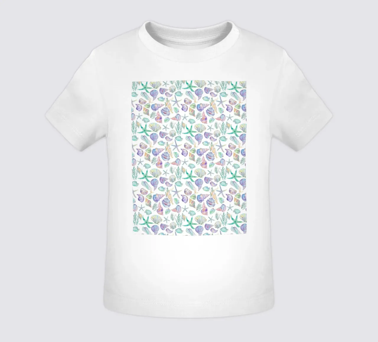 Conchiglie di mare blu Stelle Marine Boho Spiaggia Tropicale Oceano maglietta neonato da Gentle Echoes Art
