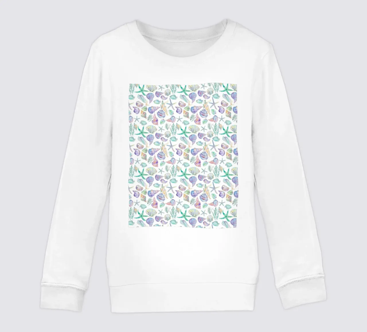 Conchiglie di mare blu Stelle Marine Boho Spiaggia Tropicale Oceano felpa bambino da Gentle Echoes Art