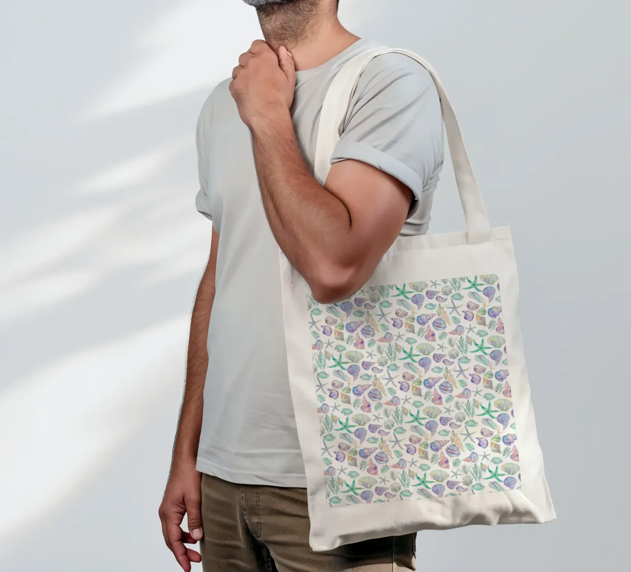 Conchiglie di mare blu Stelle Marine Boho Spiaggia Tropicale Oceano borsa in juta da Gentle Echoes Art