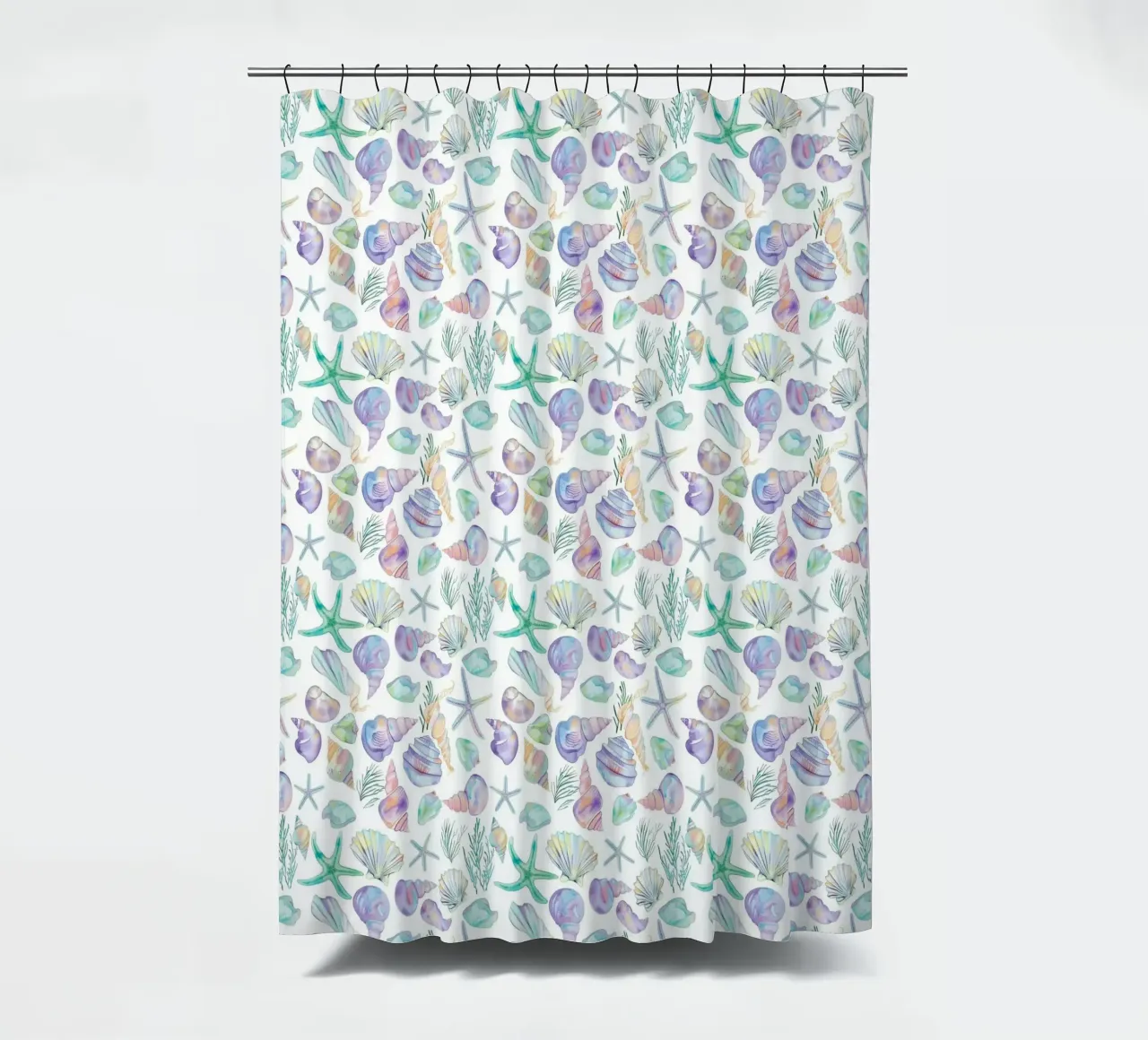Conchiglie di mare blu Stelle Marine Boho Spiaggia Tropicale Oceano tenda da doccia da Gentle Echoes Art