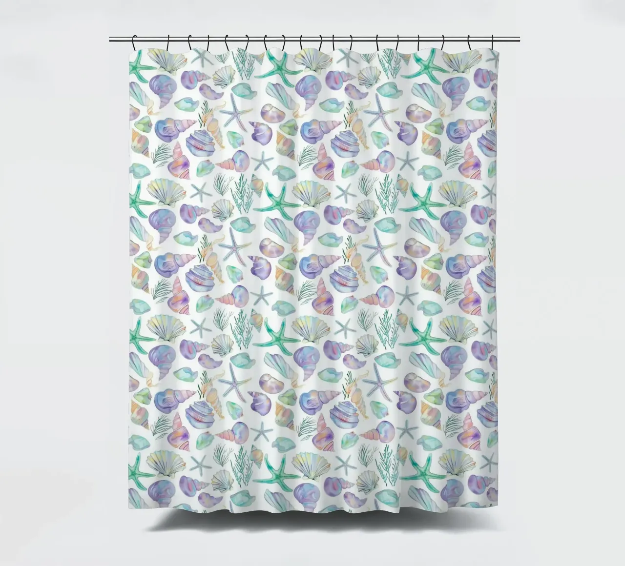 Conchiglie di mare blu Stelle Marine Boho Spiaggia Tropicale Oceano tenda da doccia da Gentle Echoes Art