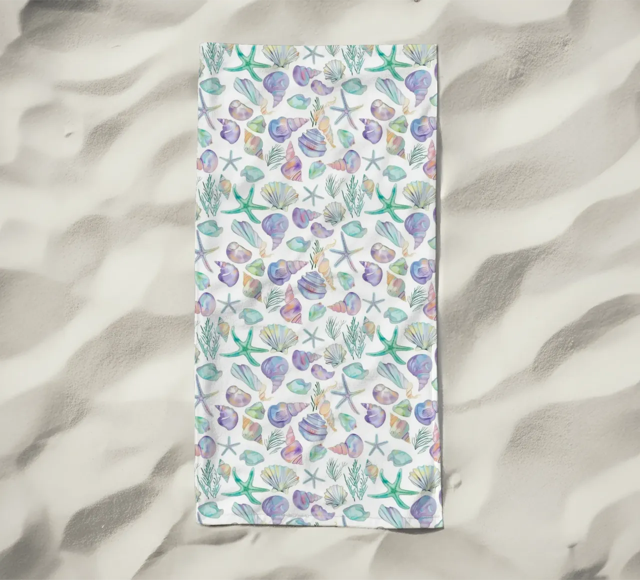 Conchiglie di mare blu Stelle Marine Boho Spiaggia Tropicale Oceano telo mare da Gentle Echoes Art