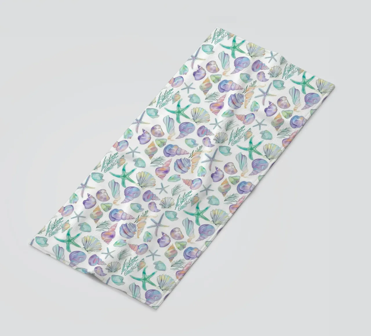 Conchiglie di mare blu Stelle Marine Boho Spiaggia Tropicale Oceano telo mare da Gentle Echoes Art