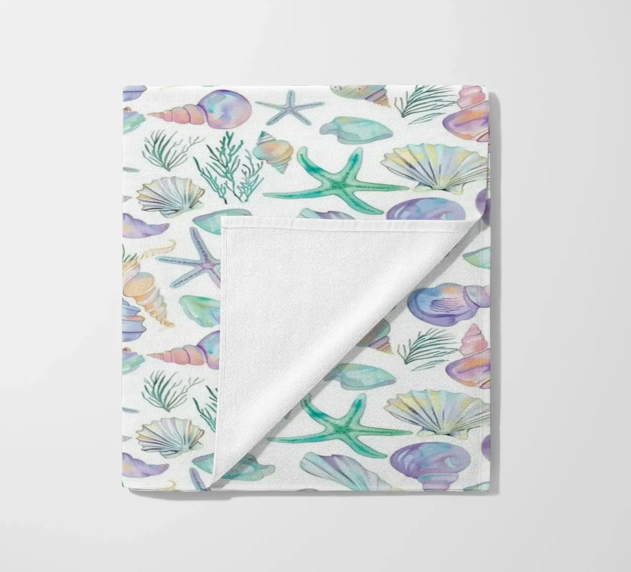 Conchiglie di mare blu Stelle Marine Boho Spiaggia Tropicale Oceano telo mare da Gentle Echoes Art