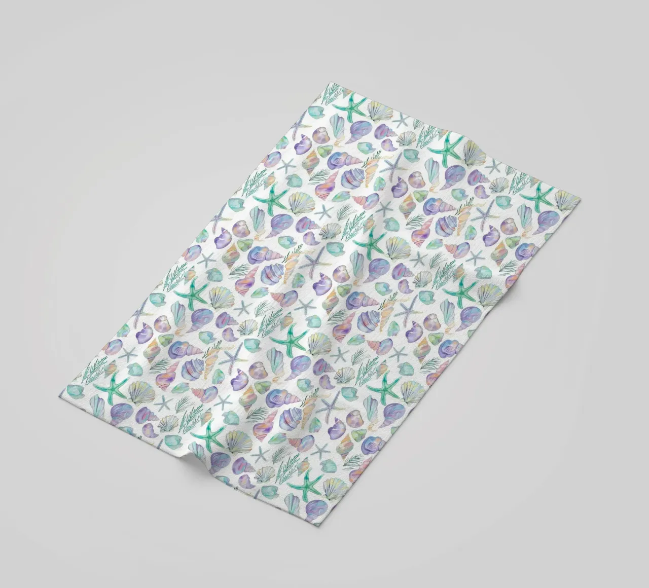 Conchiglie di mare blu Stelle Marine Boho Spiaggia Tropicale Oceano telo mare da Gentle Echoes Art