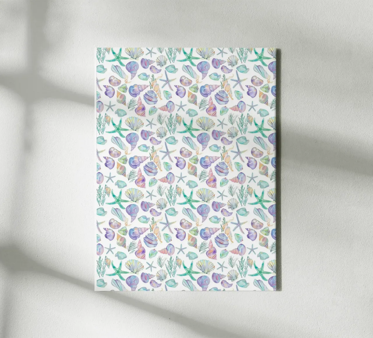 Conchiglie di mare blu Stelle Marine Boho Spiaggia Tropicale Oceano tela con Cornice a cassetta da Gentle Echoes Art
