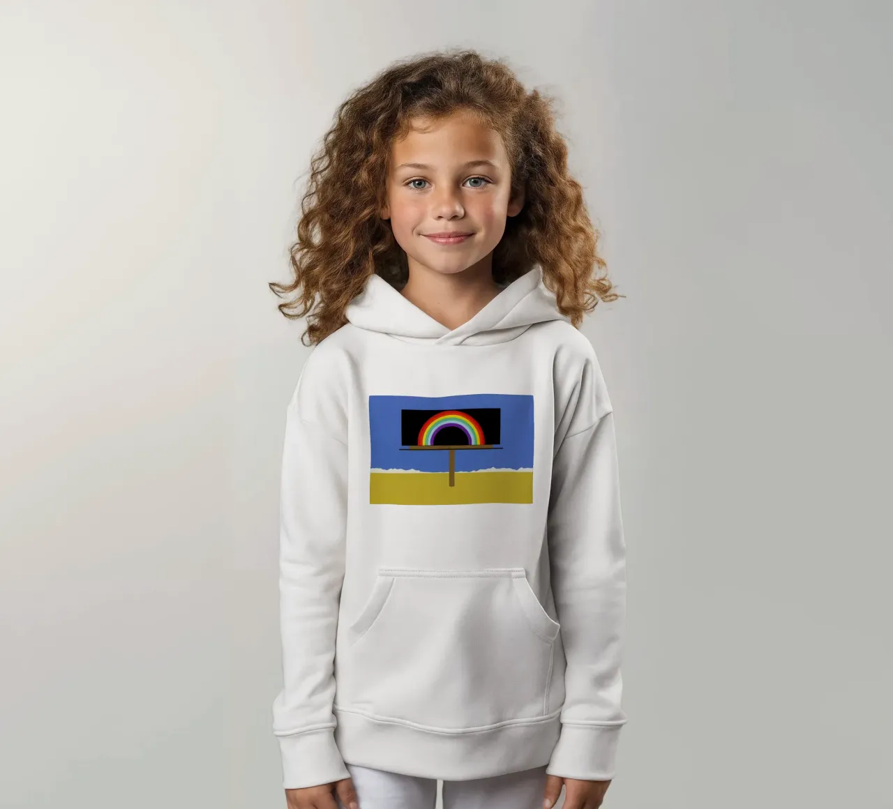 Desert Billboard with Rainbow felpa bambino con cappuccio da Rosi Feist