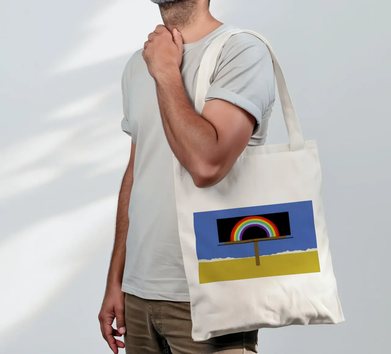 Desert Billboard with Rainbow borsa in juta da Rosi Feist