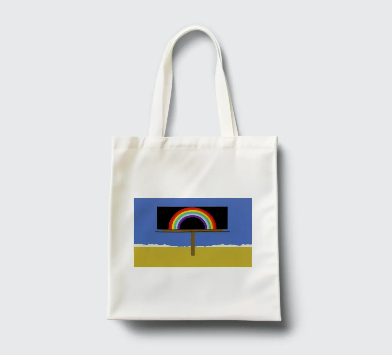 Desert Billboard with Rainbow borsa in juta da Rosi Feist