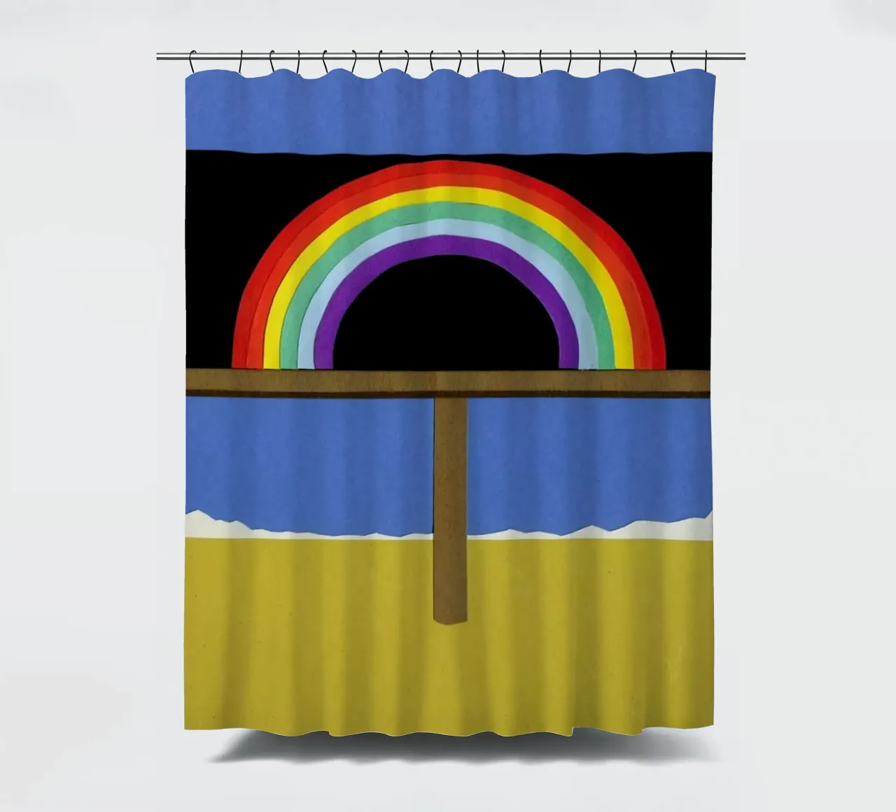Desert Billboard with Rainbow tenda da doccia da Rosi Feist