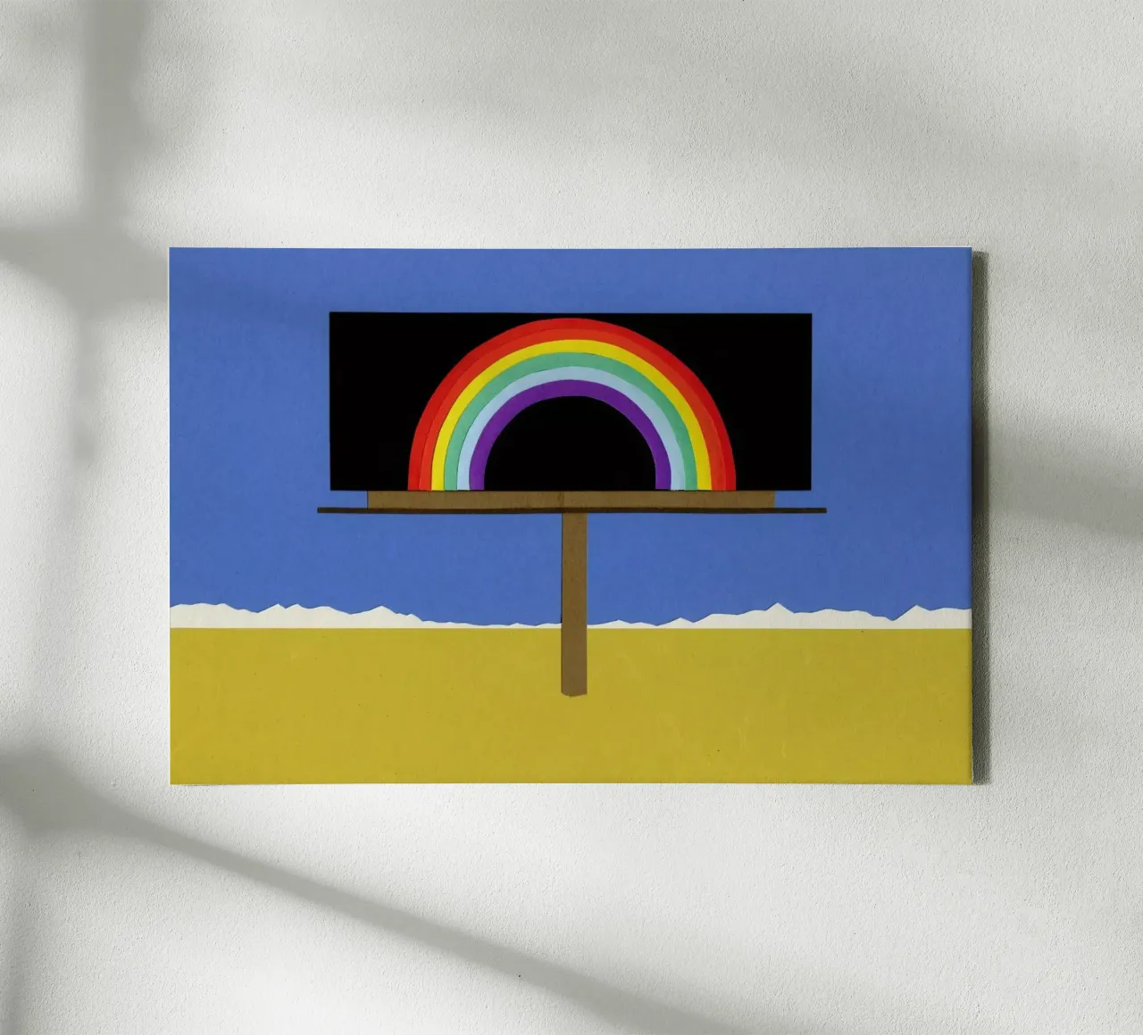 Desert Billboard with Rainbow tela con Cornice a cassetta da Rosi Feist
