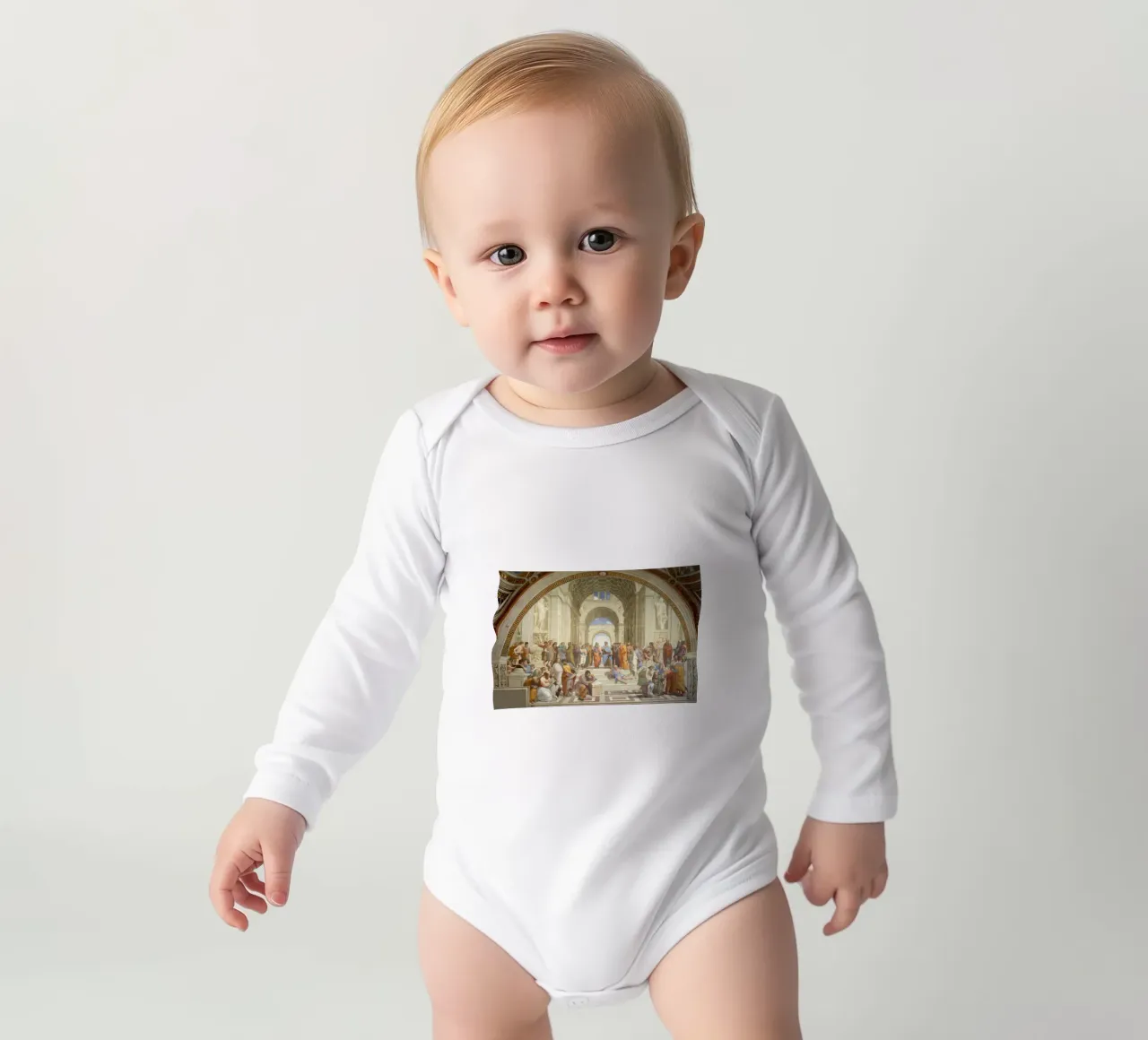 Raffael - Die Schule von Athen, 1511 Langarm Babybody von Timeless Artworks