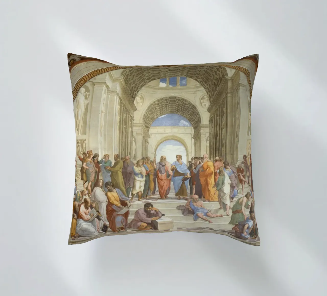 Raffaello - La scuola di Atene, 1511 cuscino da Timeless Artworks