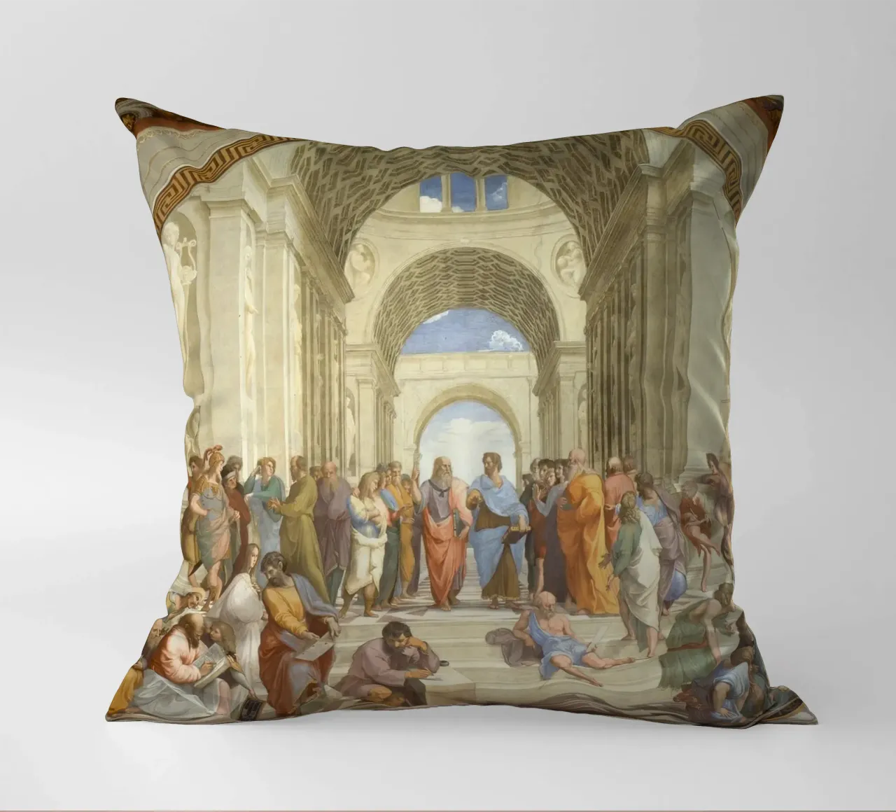 Raffaello - La scuola di Atene, 1511 cuscino da Timeless Artworks