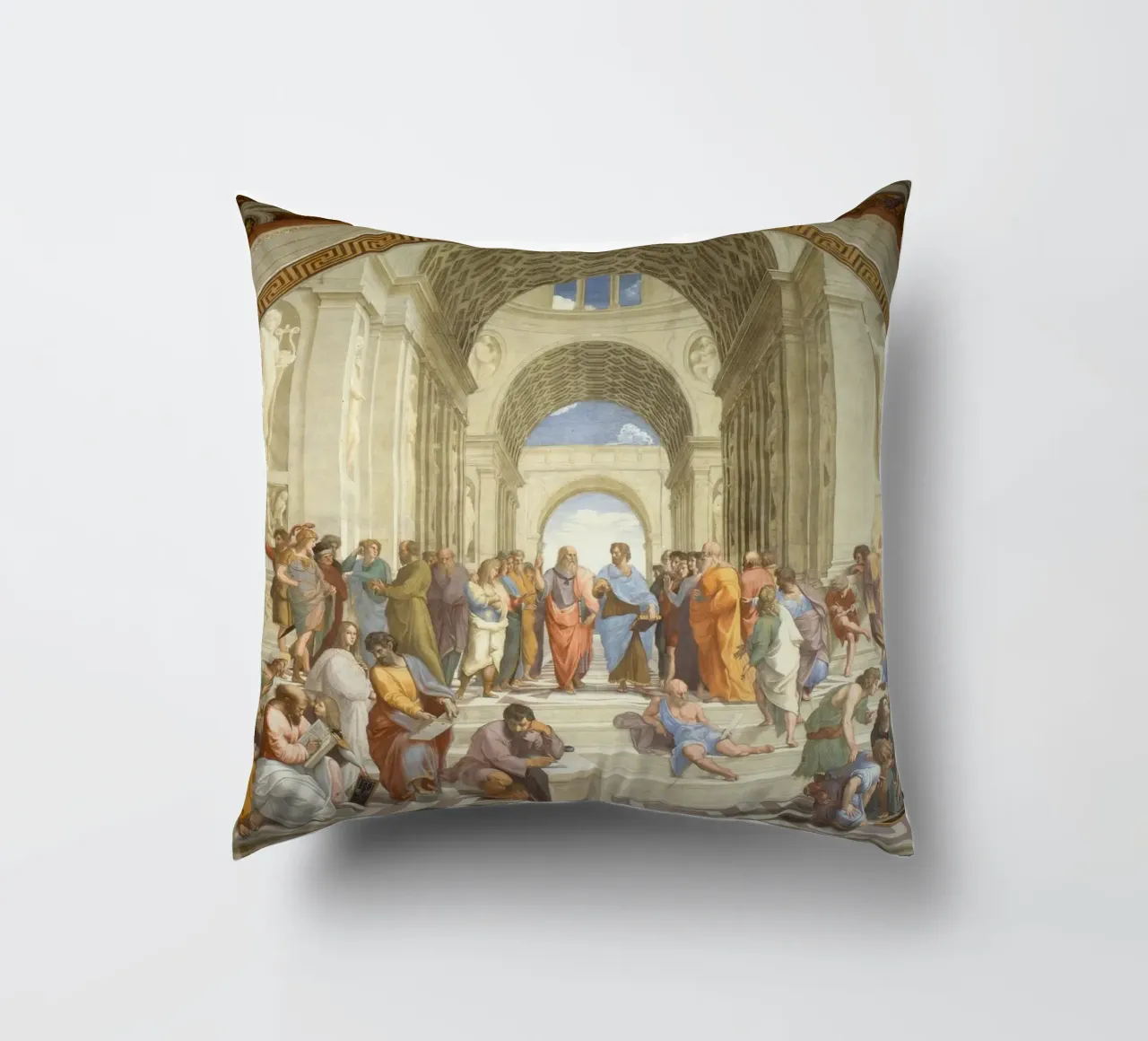 Raffaello - La scuola di Atene, 1511 cuscino da Timeless Artworks