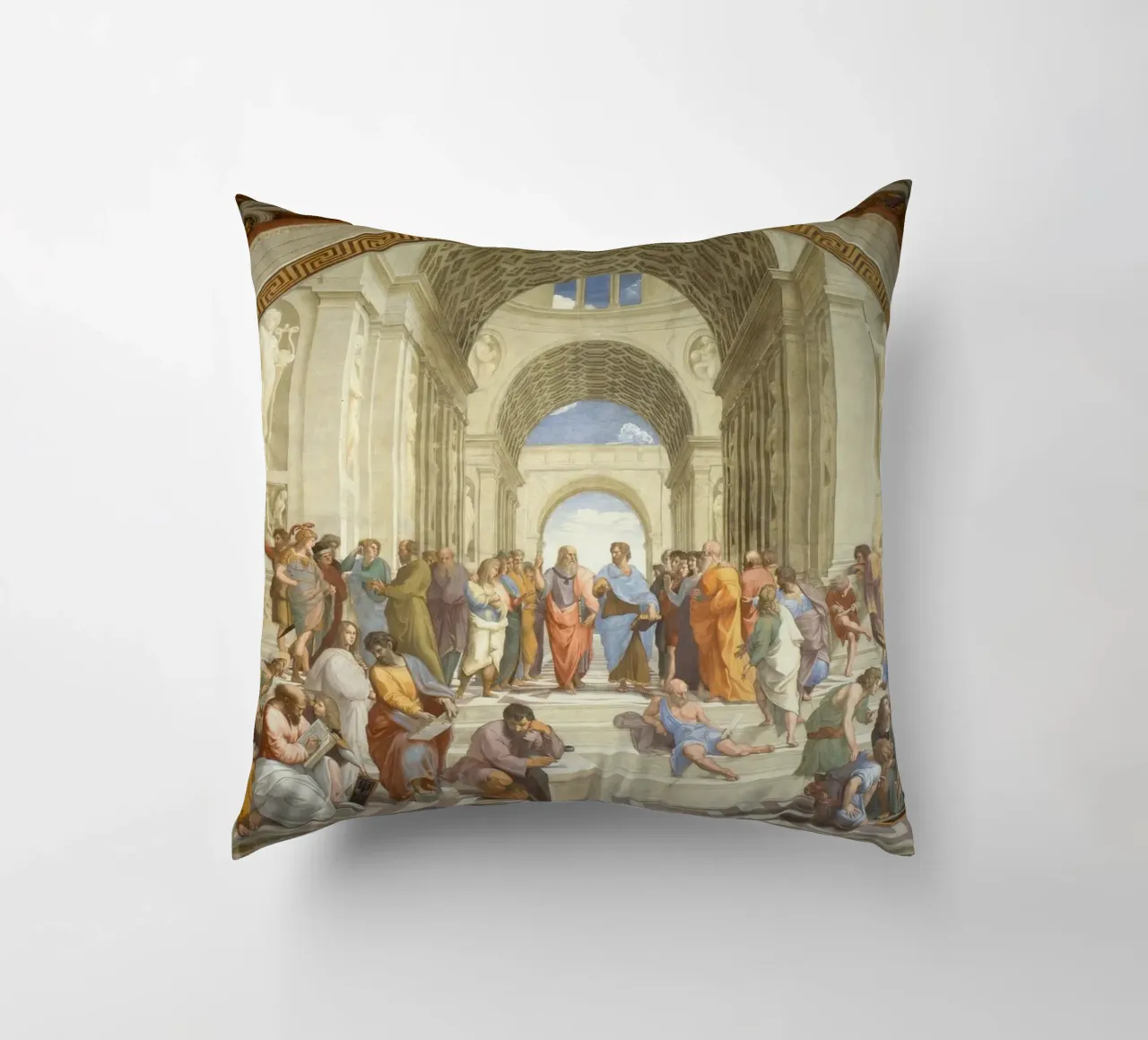 Raffaello - La scuola di Atene, 1511 cuscino da Timeless Artworks