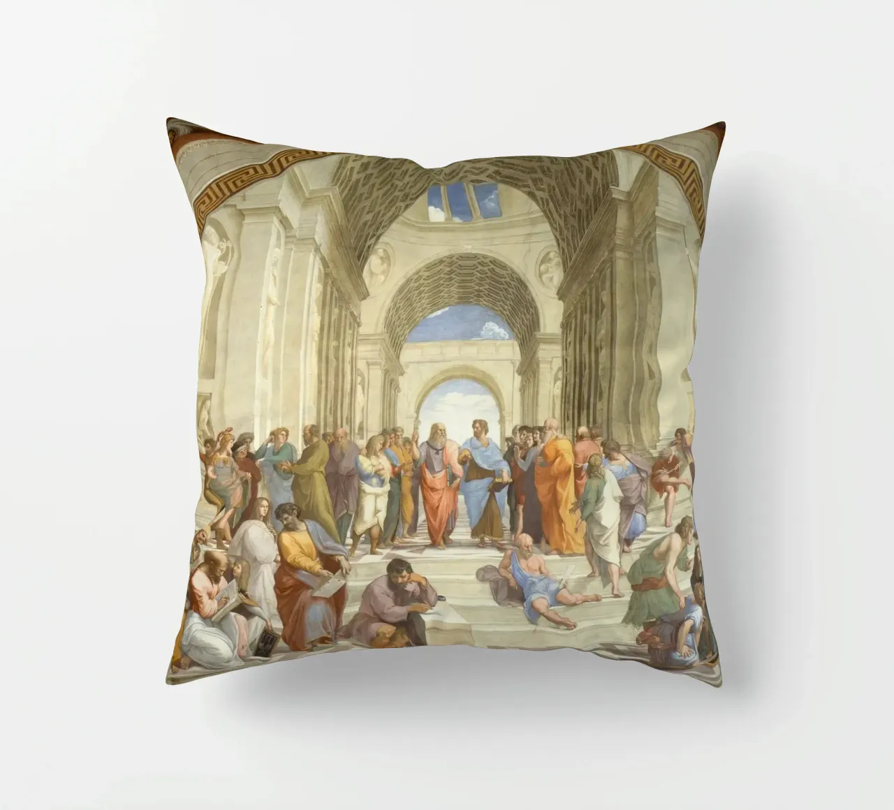 Raffaello - La scuola di Atene, 1511 cuscino da Timeless Artworks