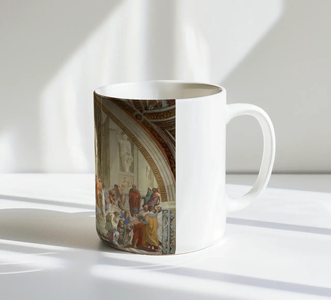 Raffaello - La scuola di Atene, 1511 tazza in ceramica da Timeless Artworks