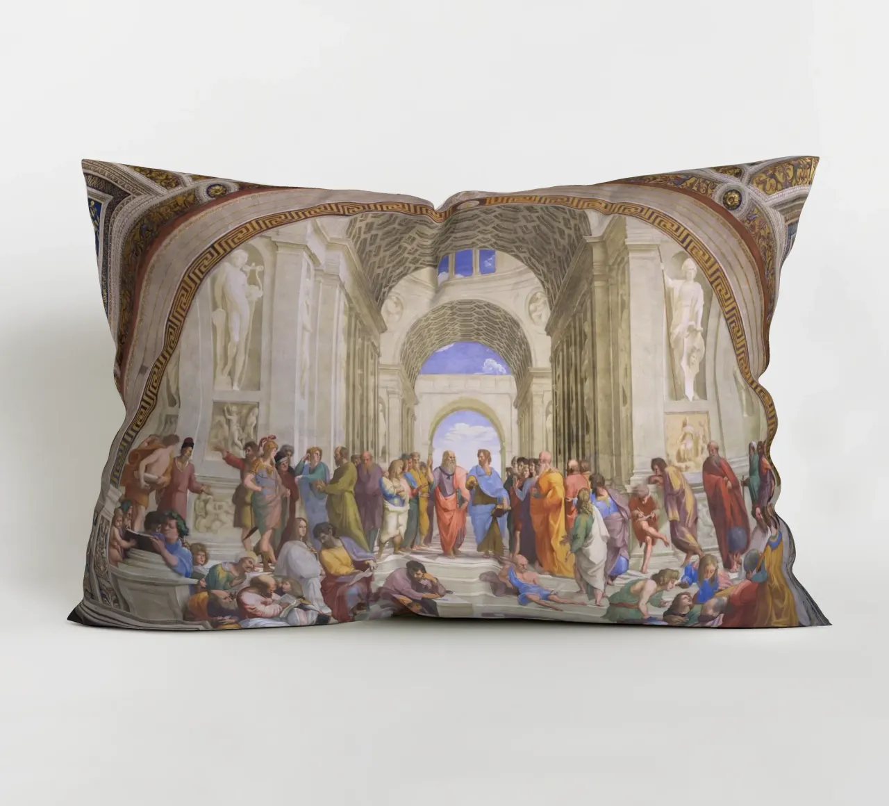 Raffaello - La scuola di Atene cuscino da Timeless Artworks