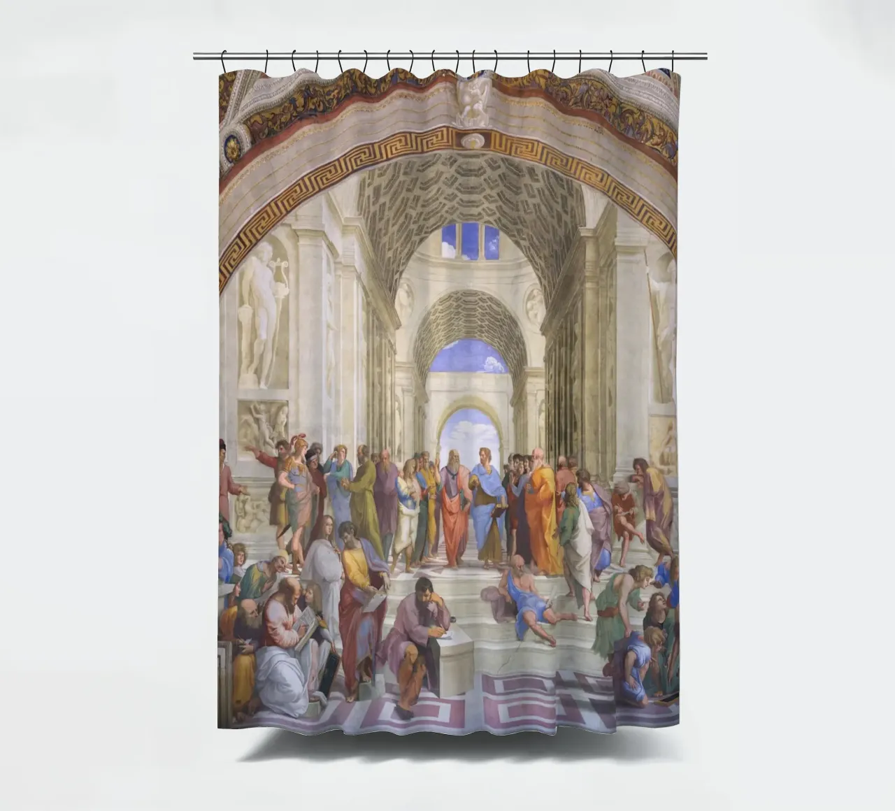 Raphael - Die Schule von Athen Duschvorhang von Timeless Artworks