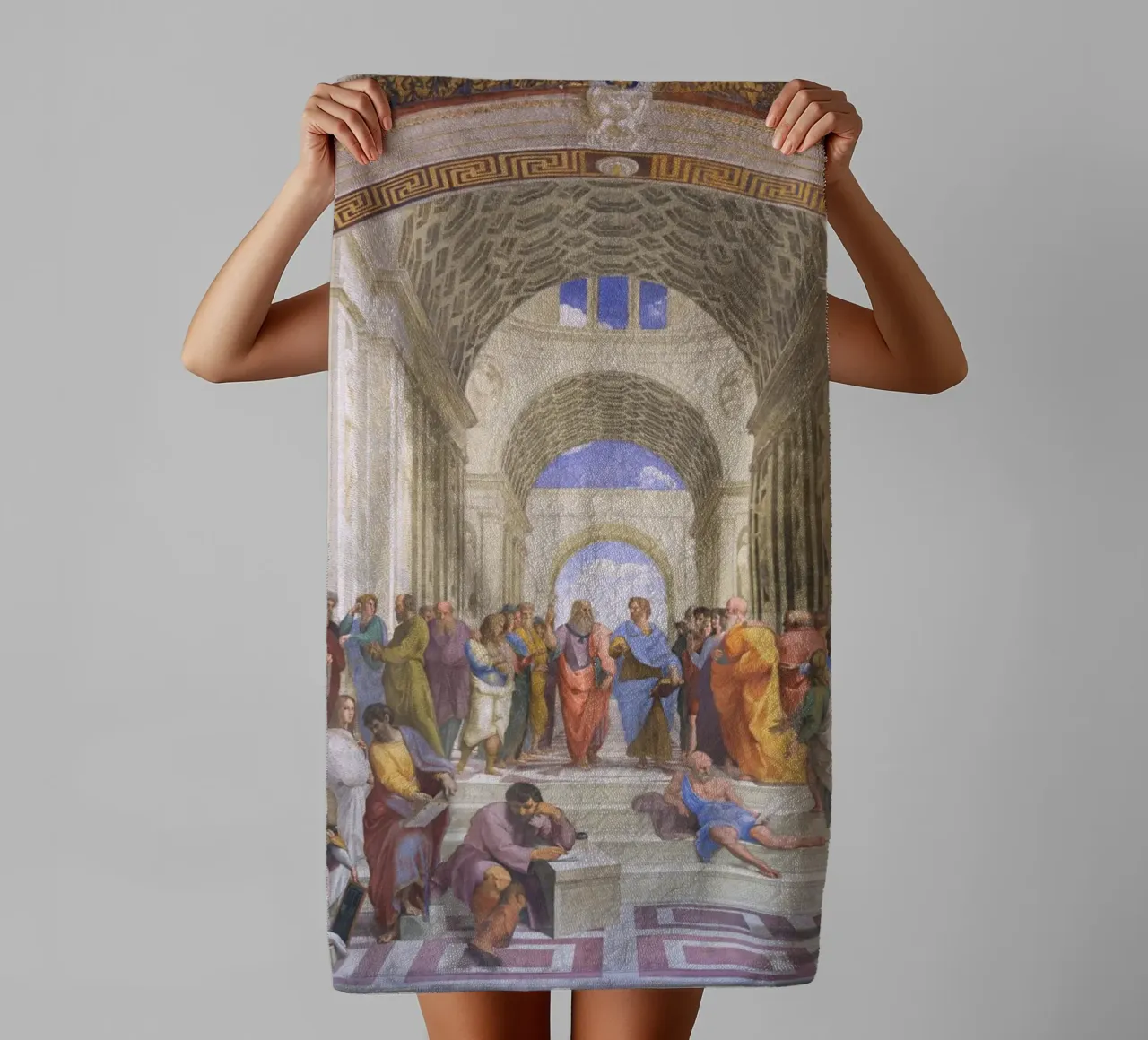 Raffaello - La scuola di Atene asciugamano da bagno da Timeless Artworks