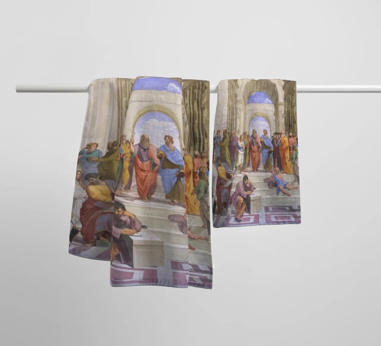 Raffaello - La scuola di Atene asciugamano da bagno da Timeless Artworks
