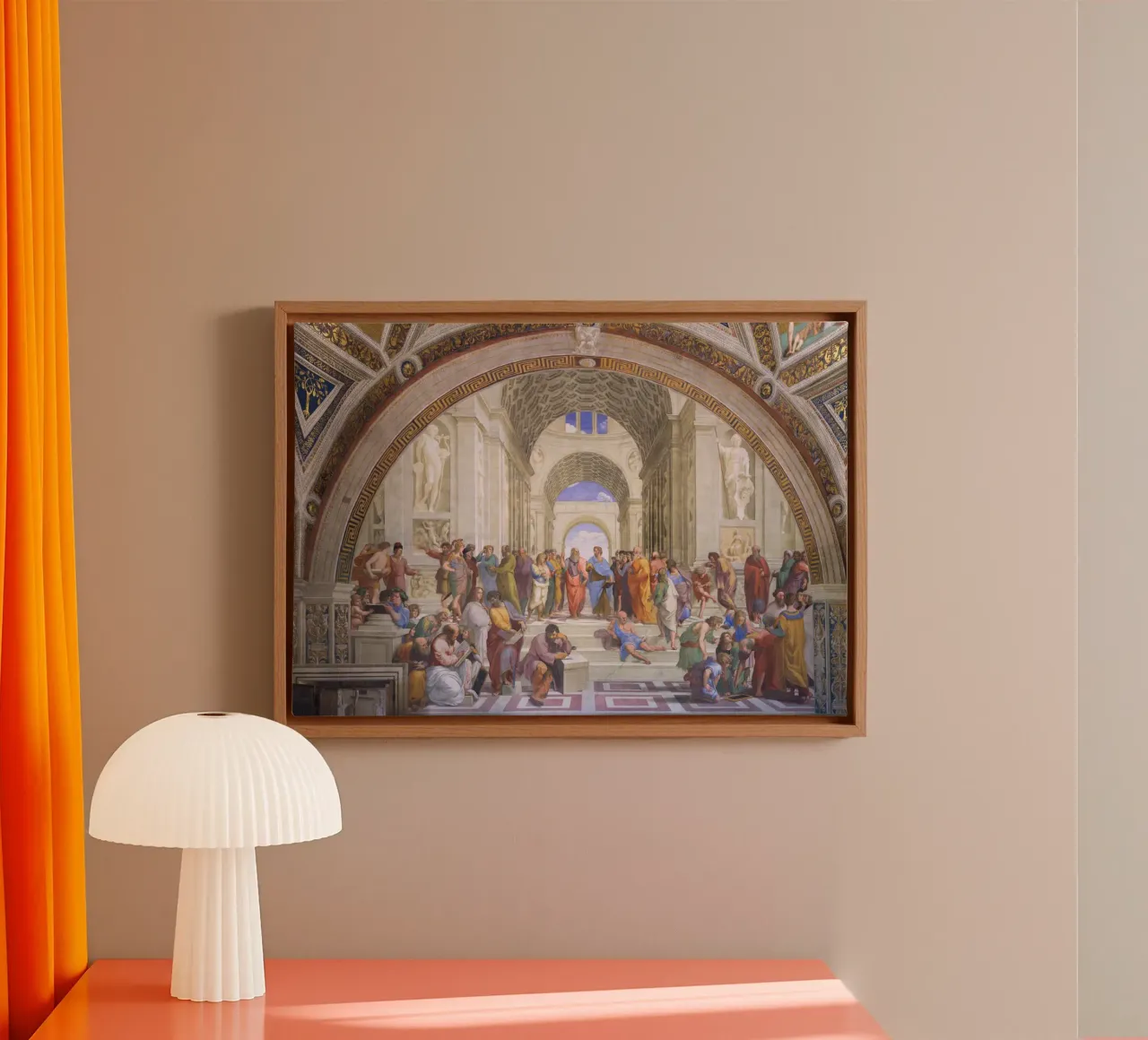 Raffaello - La scuola di Atene tela con Cornice a cassetta da Timeless Artworks