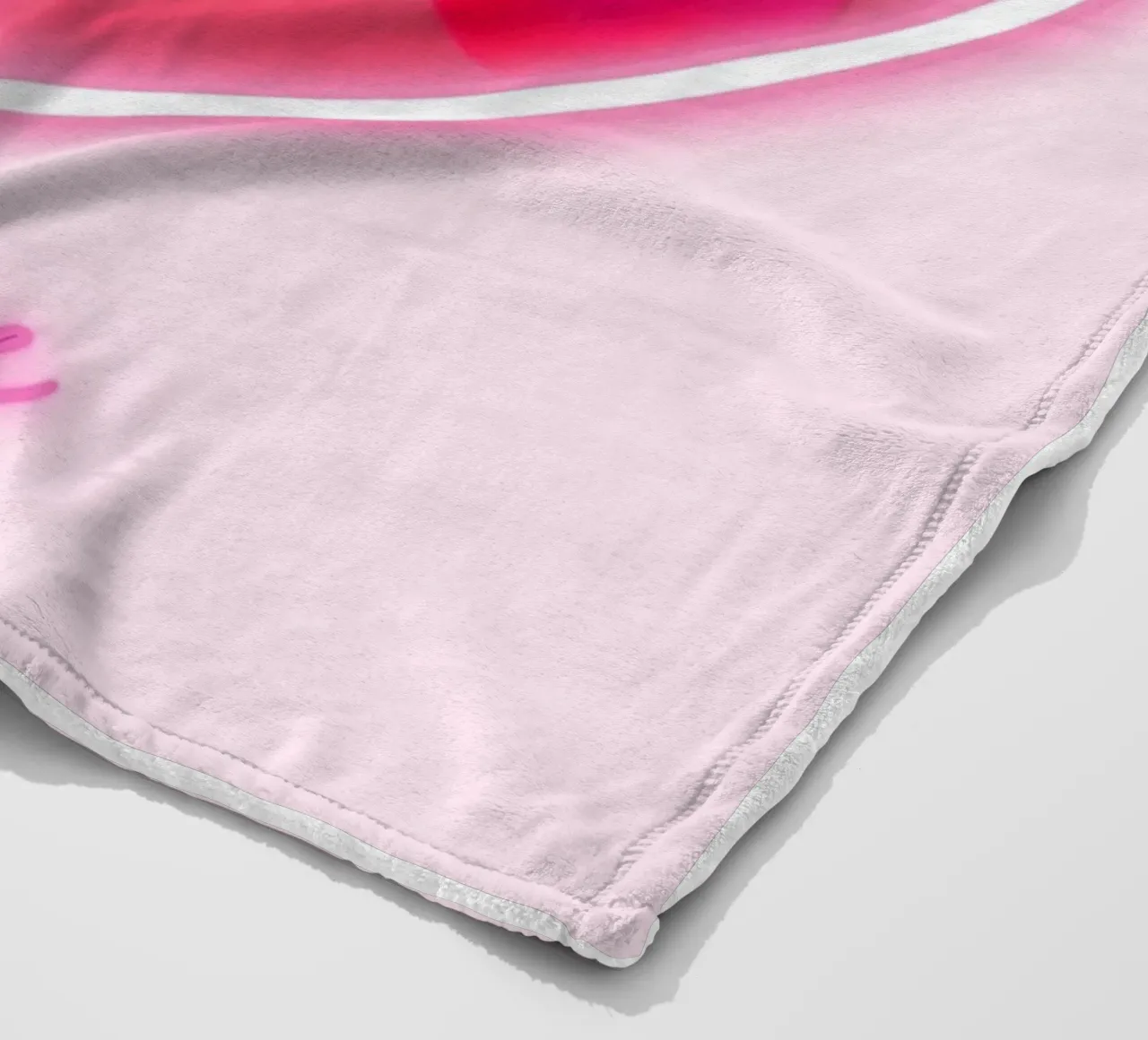 Cuore dipinto rosa multiplo "Be Mine" con bordo fluorescente coperta in pile da FABOArt